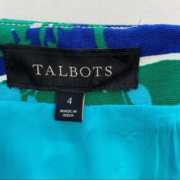 Talbots pencil skirt, midi length in a stretch cotton, floral print, lined - Picture 7 of 8